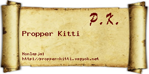 Propper Kitti névjegykártya